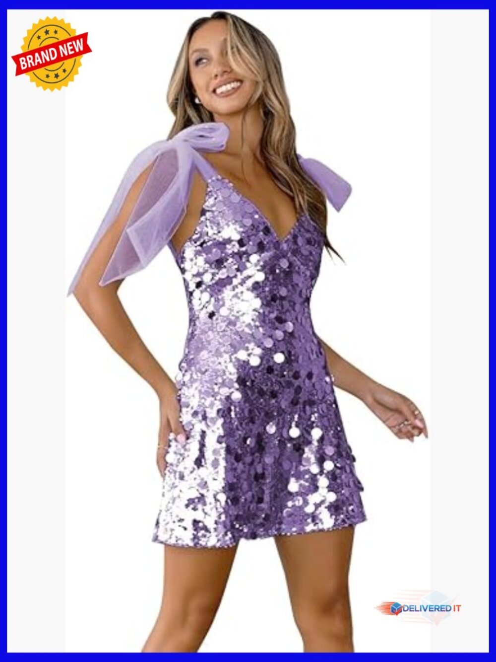 Sequin Mini Dress V-Neck Sleeveless Club Night Out Party Formal